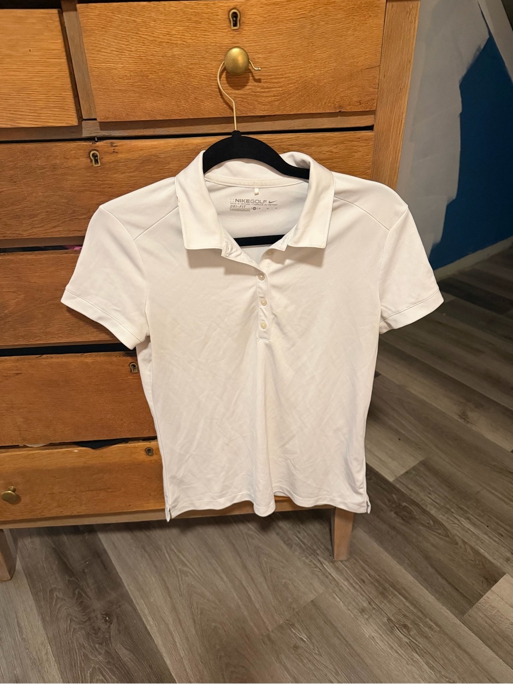 Nike White Women's Short-Sleeve Button-Front Polo